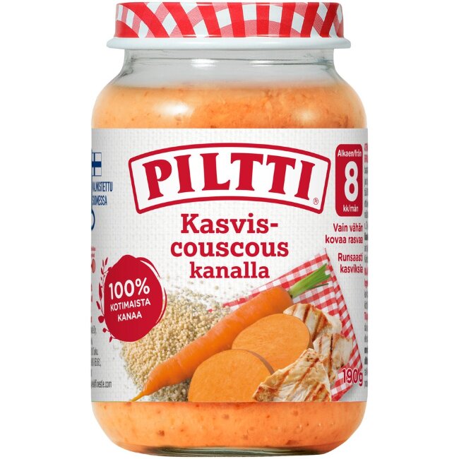 Детское питание PILTTI овощной кус-кус с курицей 190 гр Детское питание PILTTI овощной кус-кус с курицей 190 гр
