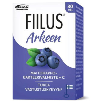 Молочнокислые бактерии + C витамин Fiilus Arkeen Orion (черника) 30 шт