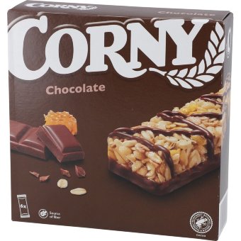 Злаковый снек-батончик в шоколадной глазури Corny (уп 6 шт) 150 гр