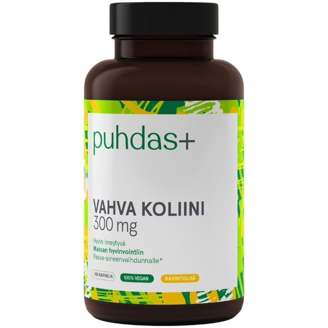 Капсулы вегетарианские Puhdas+ Vahva Koliini 300 мг 100 шт