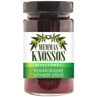 Безкостные зеленые оливки Memmas Knossos 295 гр / 140 гр