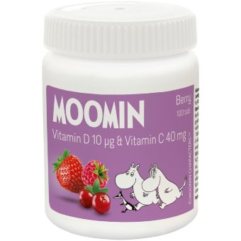 Витамины C+D Moomin со вкусом ягод 100 шт с ксилитом Витамины C+D Moomin со вкусом ягод 100 шт с ксилитом