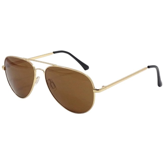 Очки солнцезащитные Eyeguard металлические пилот золотистые