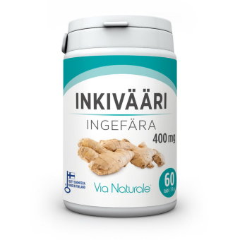 Витамины с экстрактом имбиря INKIVÄÄRI 400 MG 60 таблеток Via Naturale