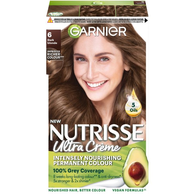 Крем-краска для волос Garnier Nutrisse Ultra Creme 6.0 темно-светлый русый стойкая 1 шт