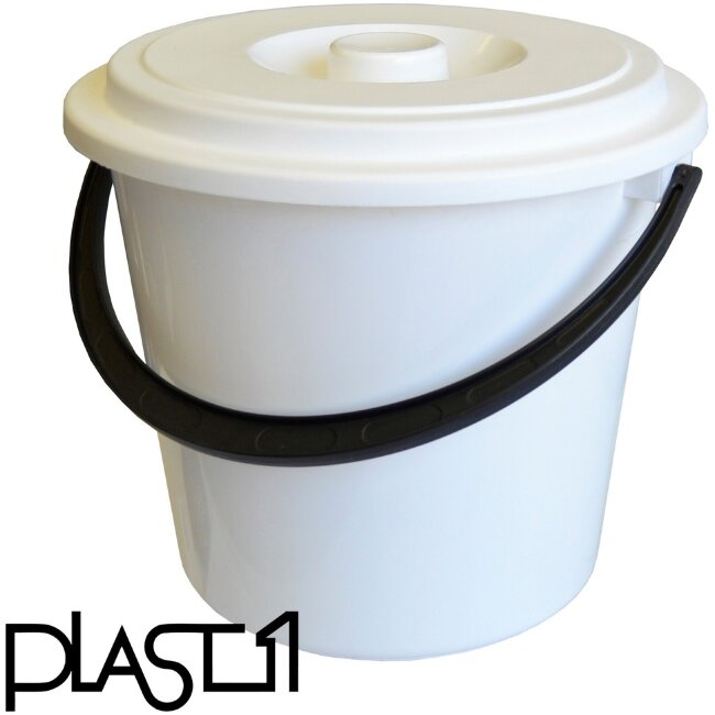 Пластиковое ведро Plast1 5 л с крышкой белое