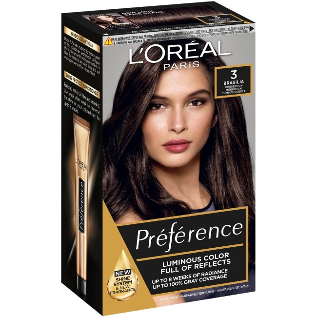Крем-краска для волос L'Oréal Paris Pr éférence 3 Brasilia темно-коричневый стойкая краска 1 шт