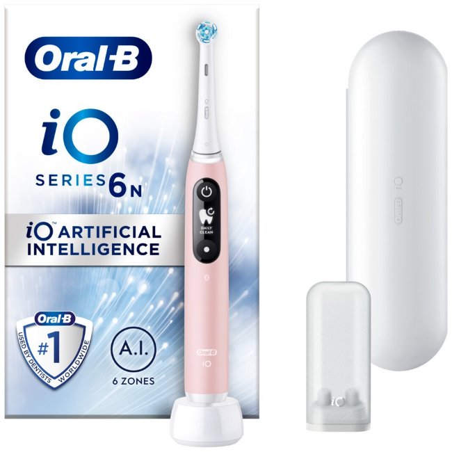 Электрическая зубная щетка Oral-B iO6 розовая + дорожный футляр