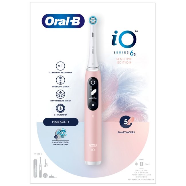 Электрическая зубная щетка Oral-B iO6 розовая + дорожный футляр