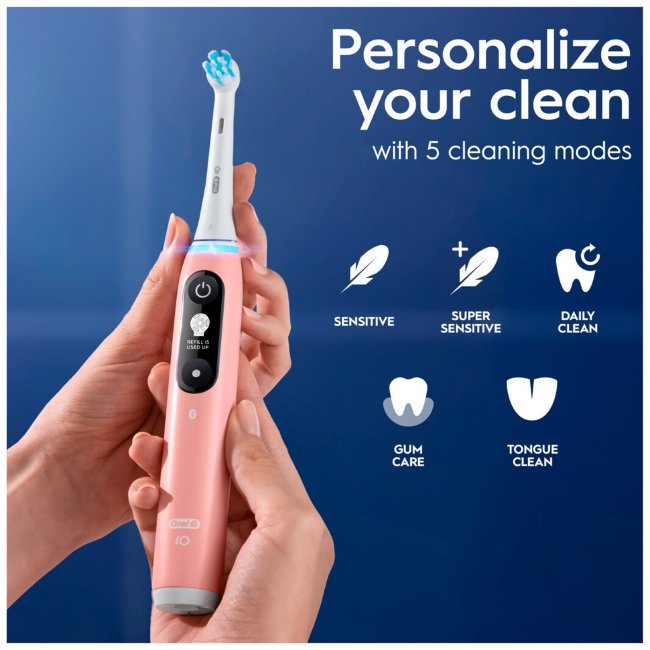 Электрическая зубная щетка Oral-B iO6 розовая + дорожный футляр