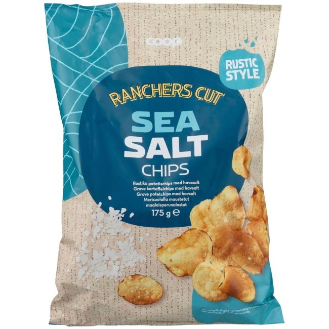Картофельные чипсы с морской солью Coop 175 гр