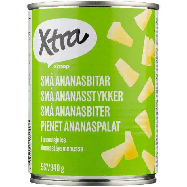 Маленькие ананасовые кусочки Xtra 567/340 гр