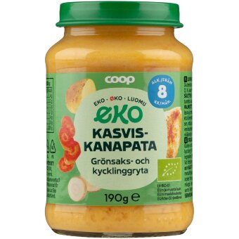 Овощное и куриное рагу Coop Eko 190 гр 8 мес