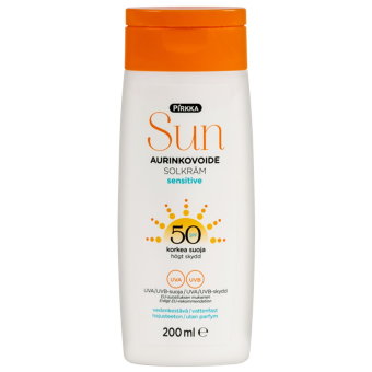 Солнцезащитный крем Pirkka Sun Sensitive SPF50 200 мл