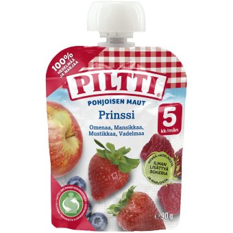 Фруктовое пюре Piltti Pohjoisen maut Prinssi 90 гр (упаковка для детей от 5 месяцев)