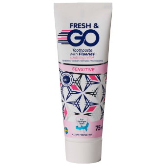 Зубная паста с фтором для чувствительных зубов Fresh & Go Sensitive 75 мл
