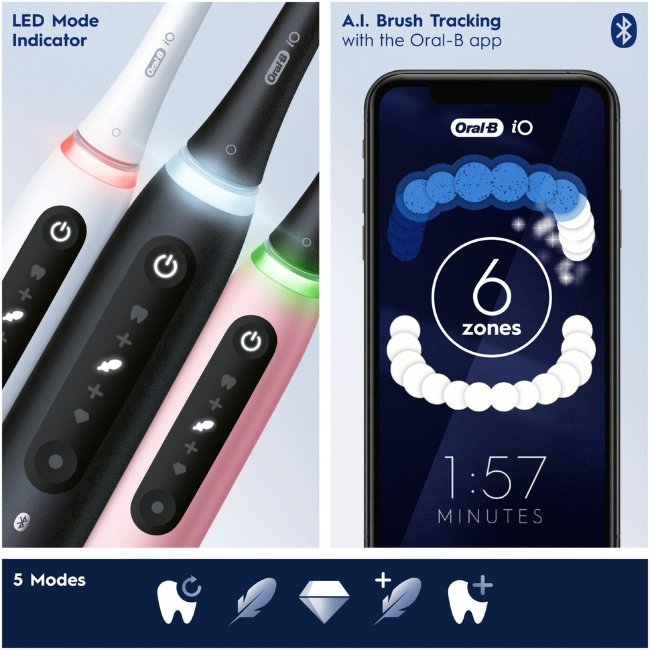 Электрическая зубная щетка Oral-B iO 5S Black с технологией Braun