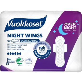 Прокладки Vuorroset Night Wings 9 шт