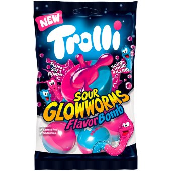 Конфеты червячки Trolli Flavor Bomb Sour Glowworms 75 гр