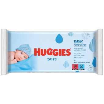 Влажные салфетки Huggies Pure (уп 56 шт)