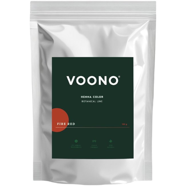 Растительная краска для волос VOONO Henna, ярко-красная 100 гр