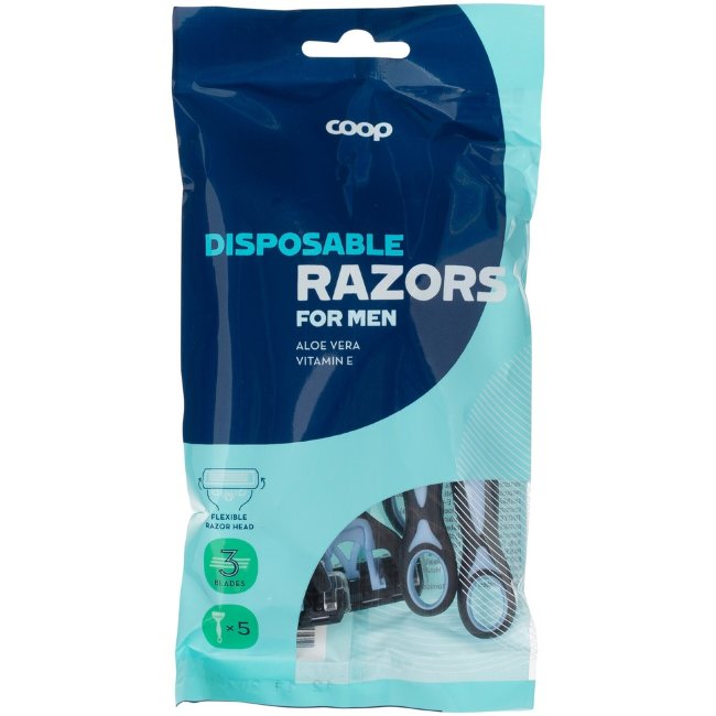 Одноразовые бритвенные станки для мужчин Coop Men (3 лезвия) 5 шт/уп