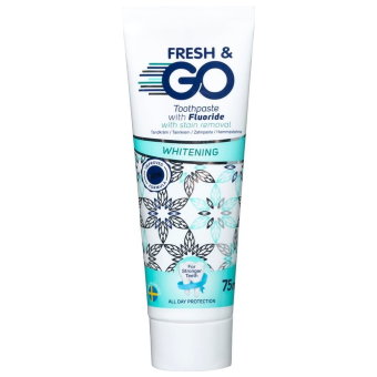 Зубная паста с фтором отбеливающая Fresh & Go Whitening 75 мл