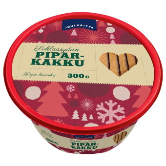 Рождественское имбирное печенье "Сердечки" с шоколадом Jouluaitta 300 гр Рождественское имбирное печенье "Сердечки" с шоколадом Jouluaitta 300 гр