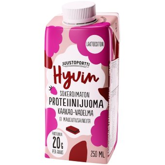 Протеиновый напиток Juustoportti Hyvin 250 мл какао-малина без лактозы
