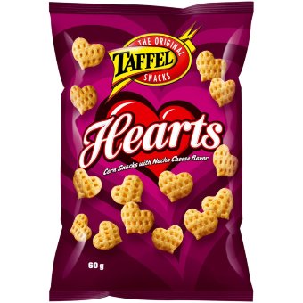 Кукурузные закуски Taffel Hearts сердечки 60 гр Кукурузные закуски Taffel Hearts сердечки 60 гр