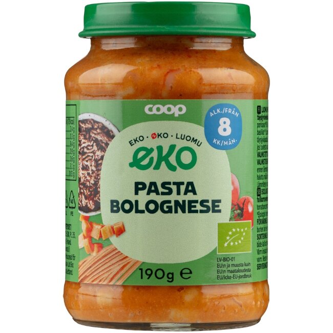 Паста Болоньезе Coop Eko органическая 190 гр 8 мес Паста Болоньезе Coop Eko органическая 190 гр 8 мес