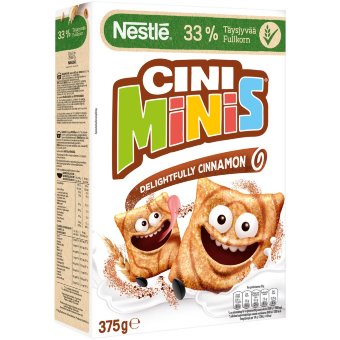 Каши из цельнозерновой пшеницы и рисовых хлопьев с корицей Nestlé CINI MINIS 375 гр