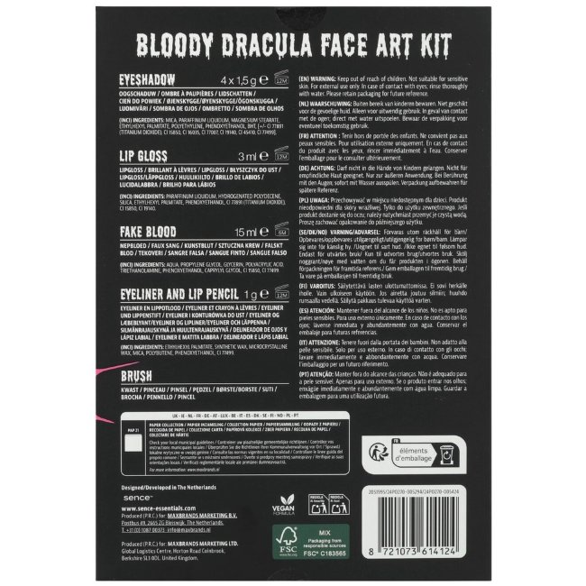 Набор для макияжа лица Sence bloody dracula