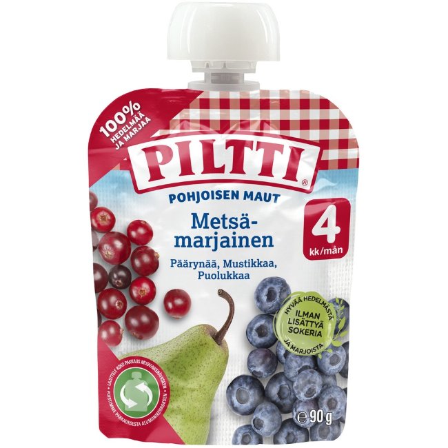 Пюре из ягод и фруктов Piltti Pohjoisen Maut 90 гр