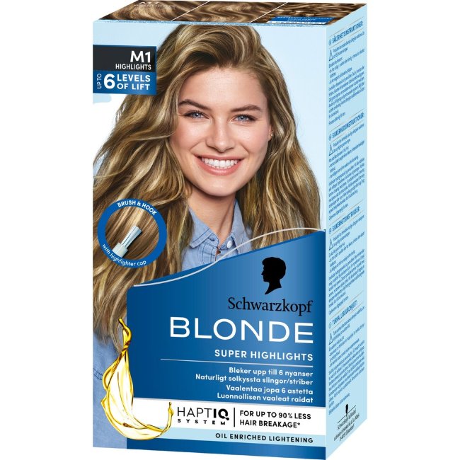 Мелирование Schwarzkopf Blonde M1 super raidat