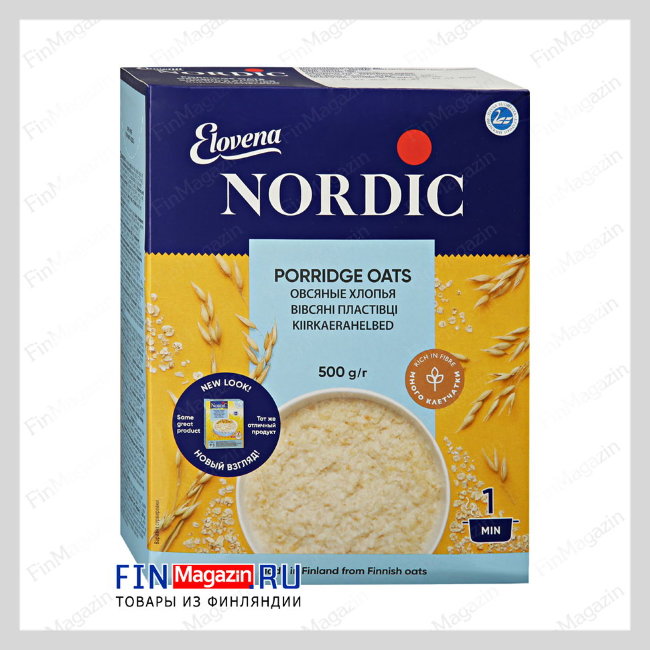 Хлопья овсяные Elovena NORDIC ( 1 минута ) 500 гр