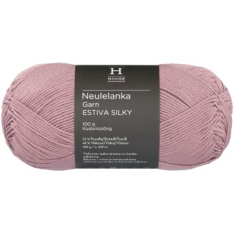 Пряжа House garn bambuviskos-bomull Estiva Silky 100 гр Dusty Rose 12928