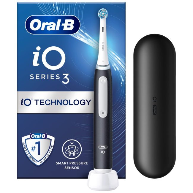 Электрическая зубная щетка Oral-B iO 3S Black с технологией Braun + дорожный футляр