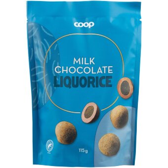 Лакрица в молочном шоколаде Coop 115 гр
