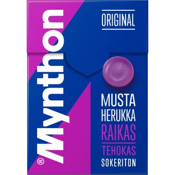 Пастилки для горла Mynthon Original черная смородина без сахара +C 85 гр