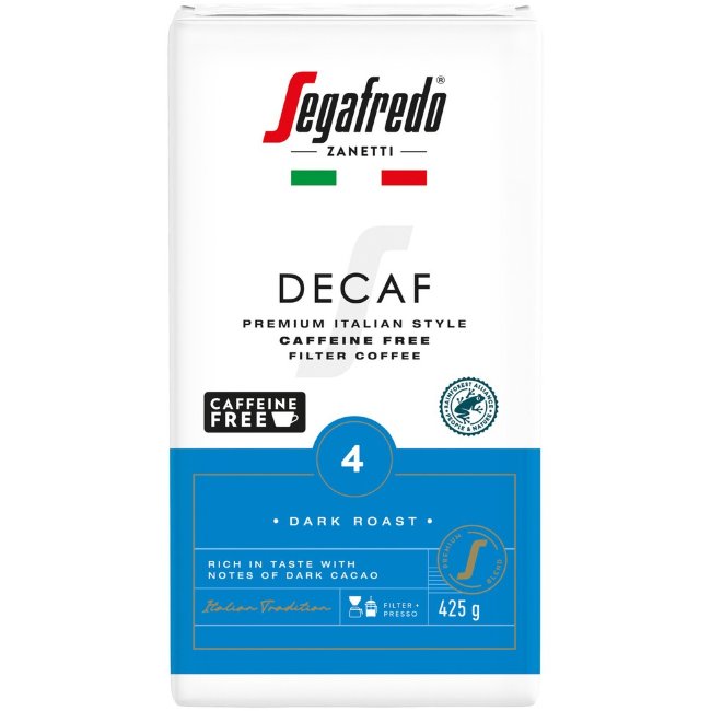Кофе молотый Segafredo Decaf без кофеина фильтрованный 425 гр