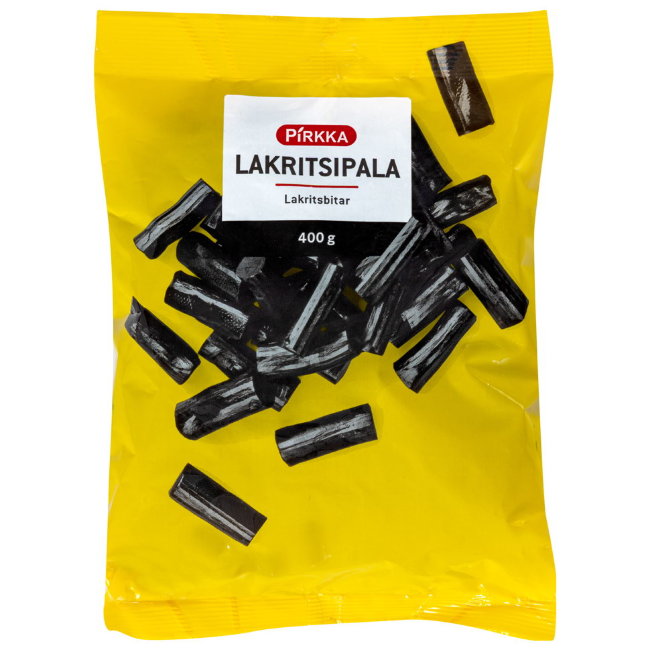 Мягкие лакричные конфеты Pirkka Lakritsipala 400 гр