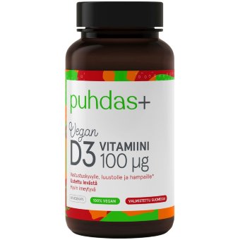 Растительный D3-витамин Puhdas+ 100 мкг 60 капсул