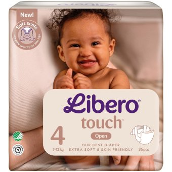 Подгузники на липучках Libero Touch размер 4, 36 шт, 7-12 кг Подгузники на липучках Libero Touch размер 4, 36 шт, 7-12 кг