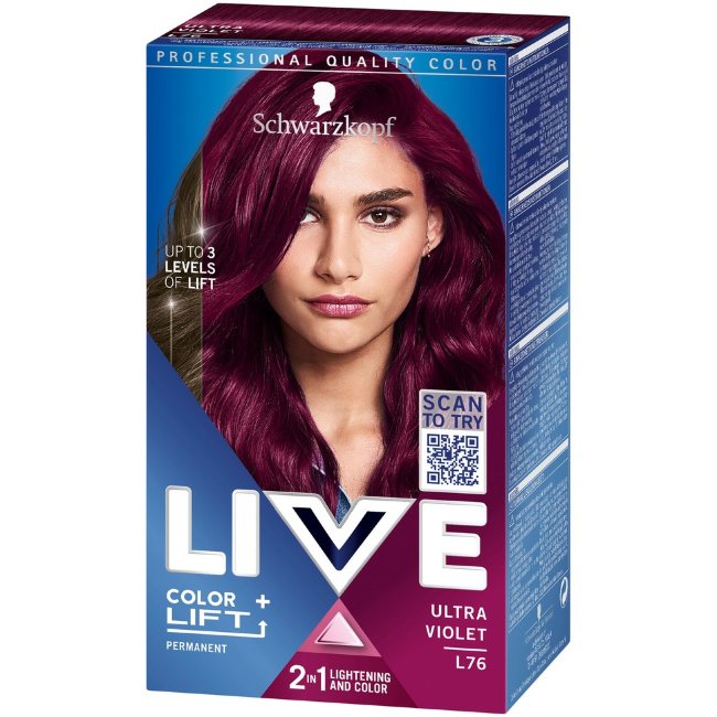Краска для волос Schwarzkopf LIVE L76 ультра фиолетовый