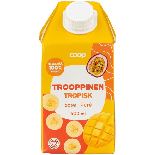 Тропическое пюре (банан, манго, маракуйя) Coop 500 г