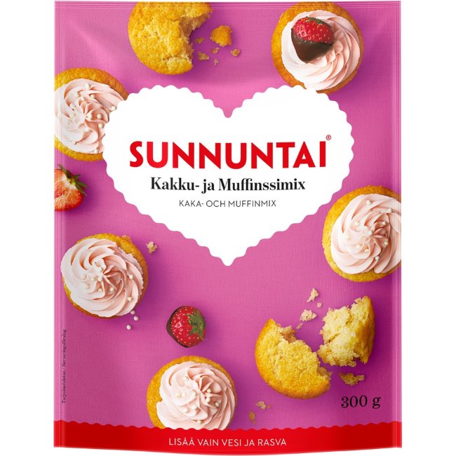 Мучная смесь для торта и маффинов Sunnuntai 300 гр 4шт