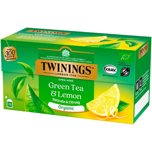 Зеленый органический чай с лимоном Twinings 25пак х 2гр