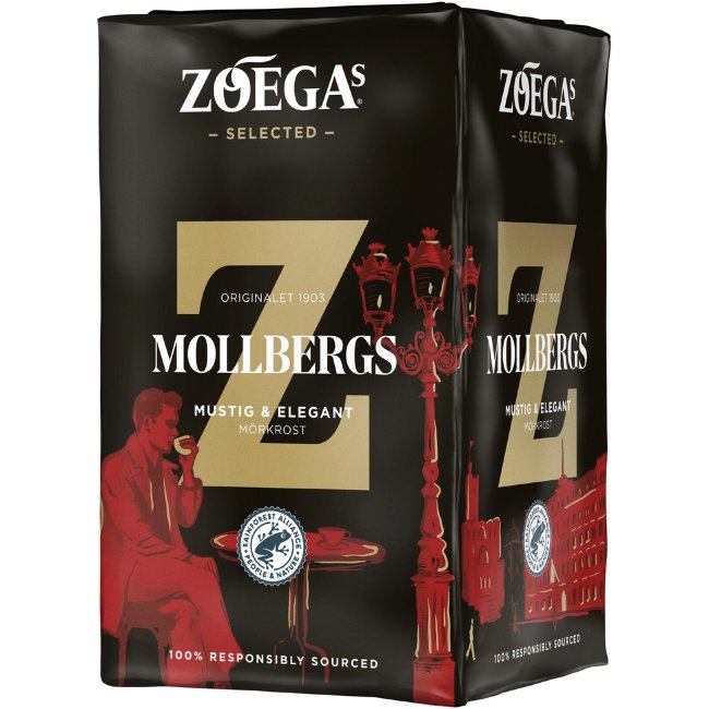 Фильтр-кофе Zoégas Mollbergs темной обжарки 450 гр