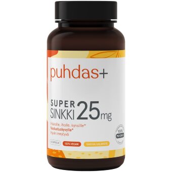 Биологически активная добавка Puhdas+ Super Zink 25 мг 60 капсул